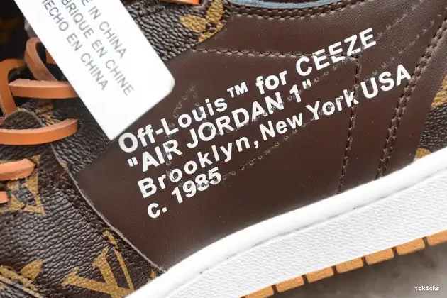 Cheap TB AQ0818-158 x AJ1 Off-Louis Jordan Air 1 OW 0512